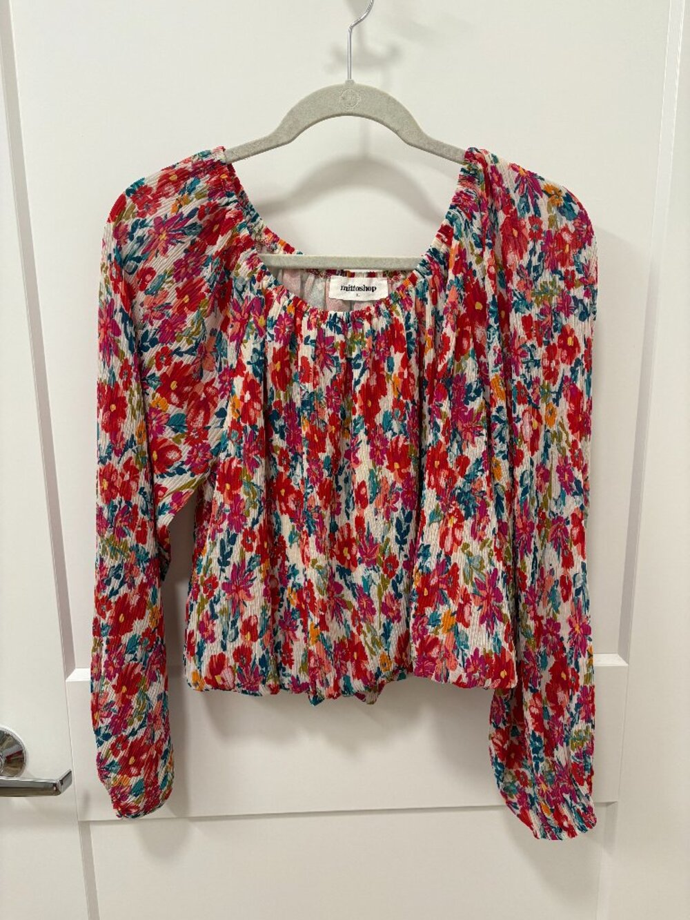 Floral Pleated Blouse & Skirt Set